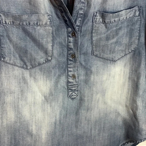 EUC BELLA DAHL womens blue sz large pullover denim shirt - Picture 5 of 12